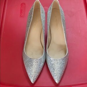 Marc Fisher glitter heels pointed toe